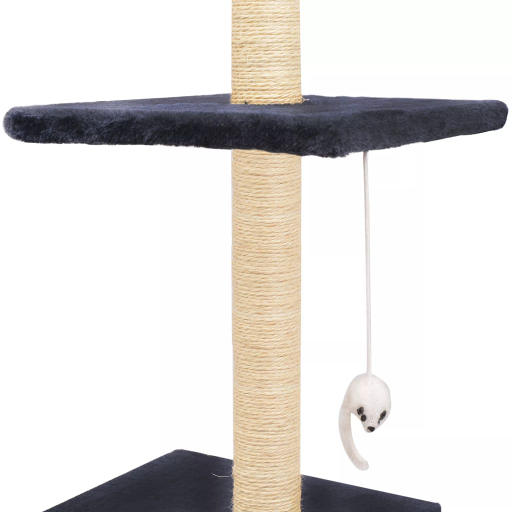 Ansamblu pisici, stâlpi funie sisal 260 cm, Bleumarin