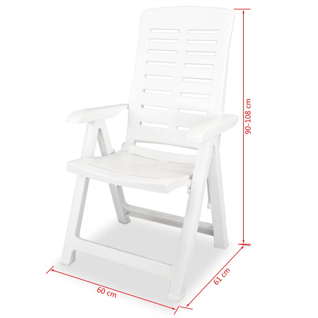 Set mobilier de exterior, 7 piese, alb, plastic