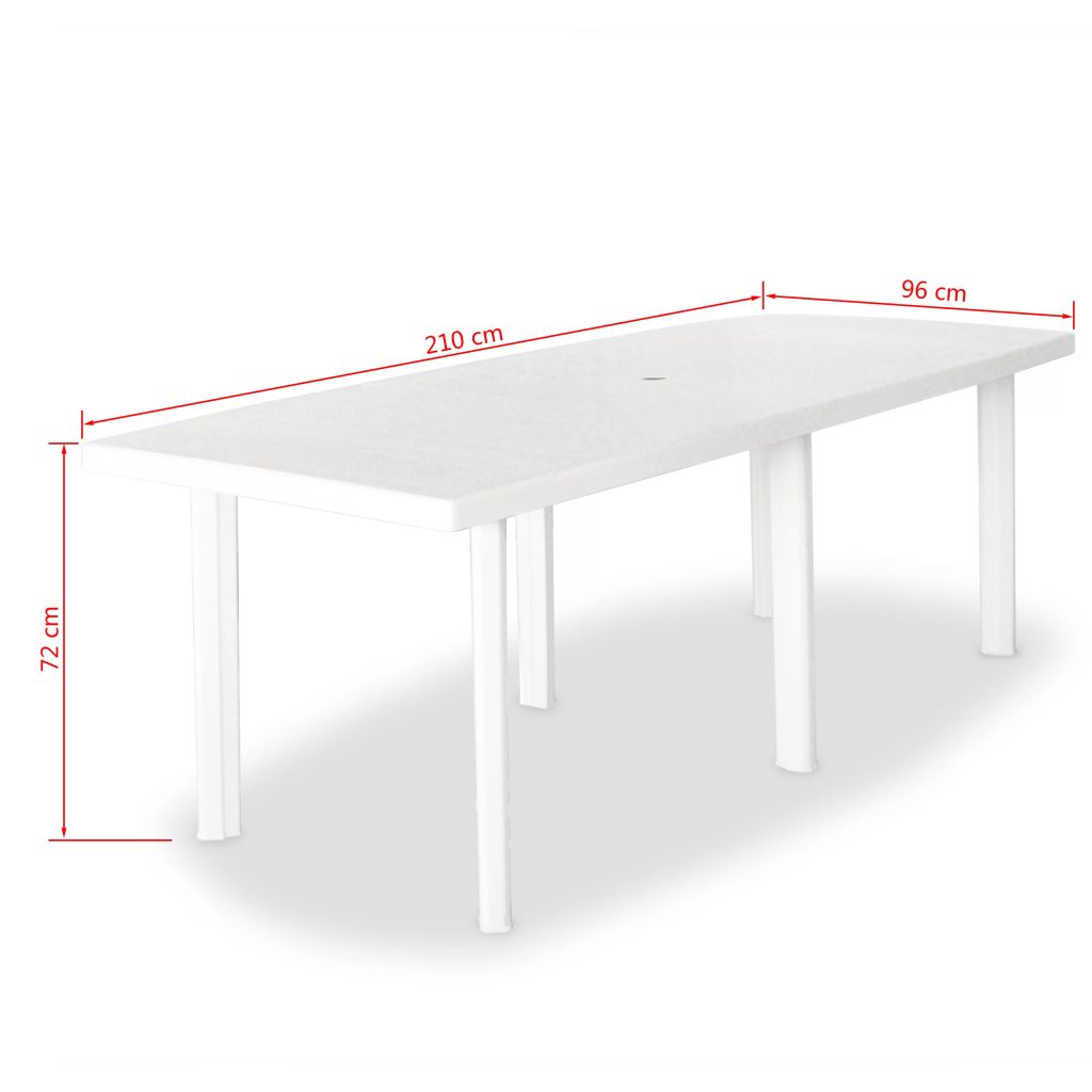 Set mobilier de exterior, 11 piese, alb, plastic