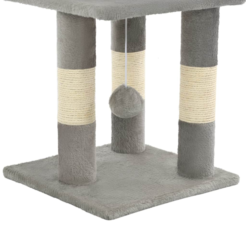 Ansamblu pentru pisici, stâlpi din funie de sisal, 65 cm, gri