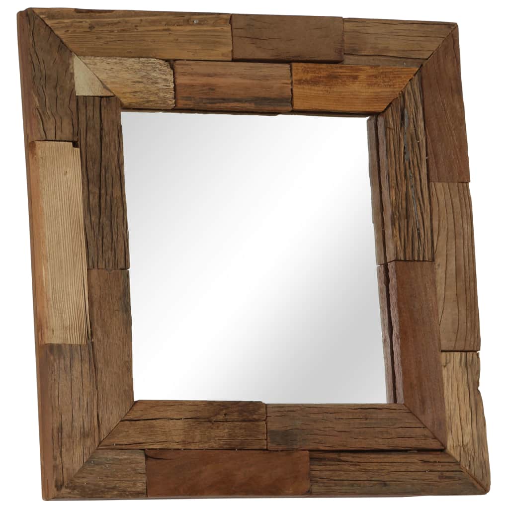 Oglindă, 50 x 50 cm, lemn masiv reciclat