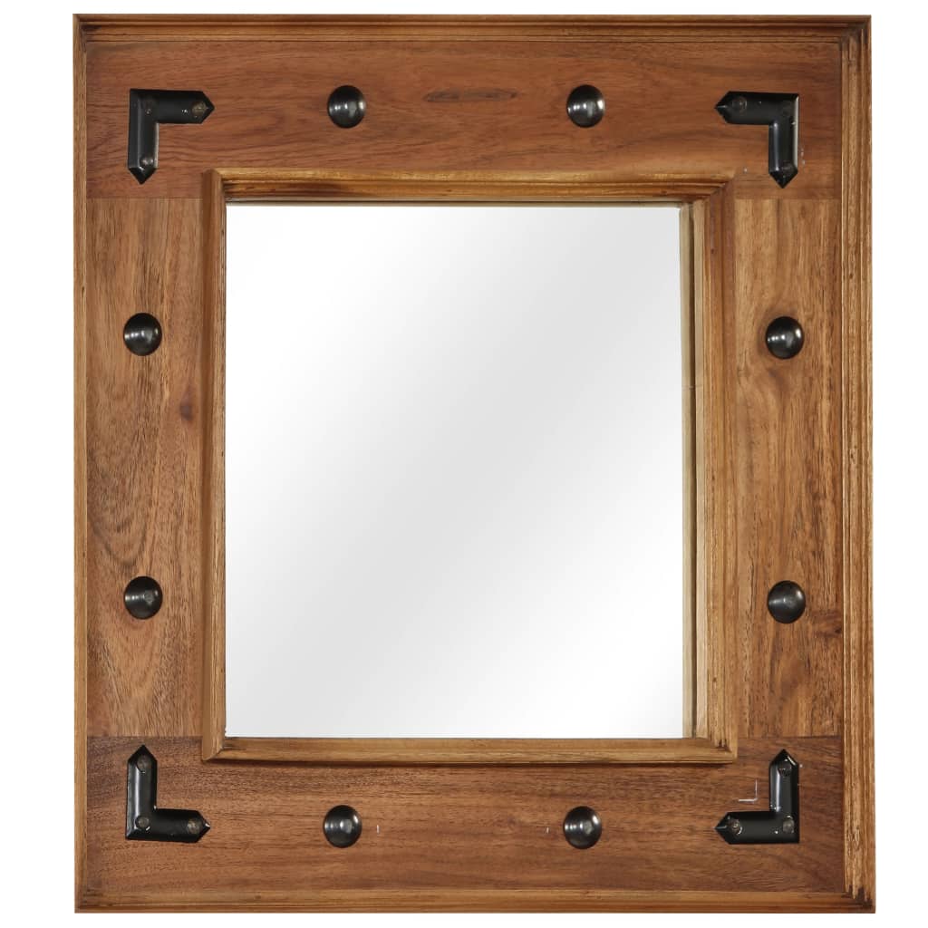 Oglindă, lemn masiv de salcâm, 50 x 50 cm
