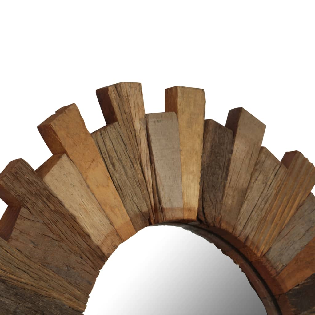 Oglindă de perete, 50 cm, lemn masiv reciclat