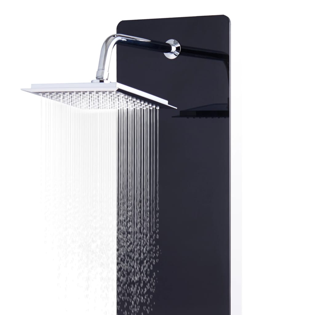 Panou de duș din sticlă, 25x44,6x130 cm, negru