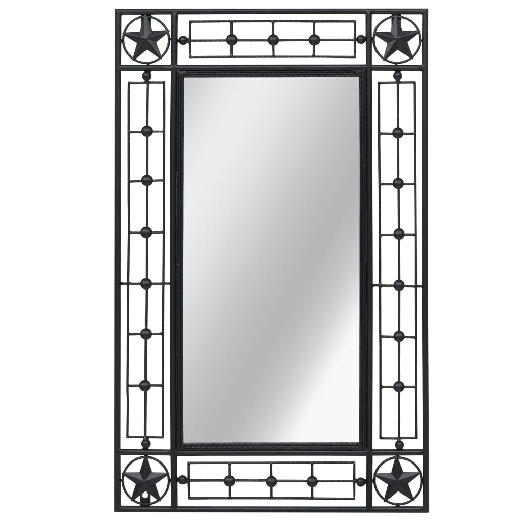 Oglindă de perete, negru, 50 x 80 cm, dreptunghiular