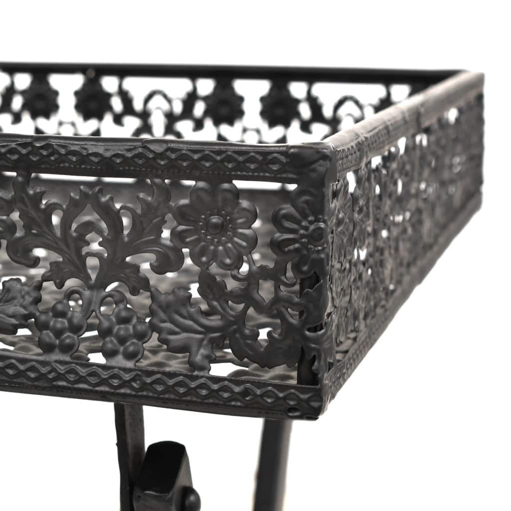 Măsuță de ceai pliabilă stil vintage negru 58x35x72 cm metal