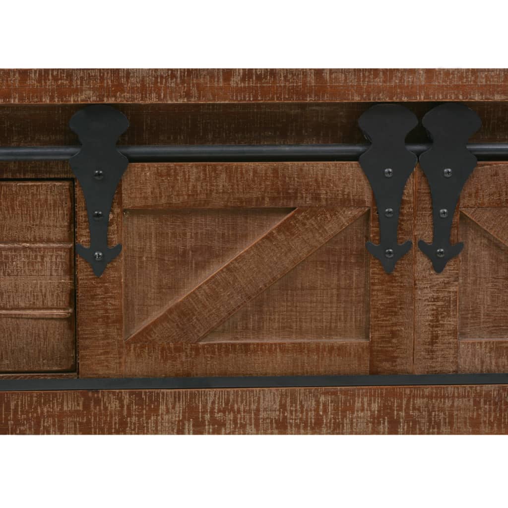 Masă consolă din lemn masiv de brad, maro, 131x35,5x75 cm