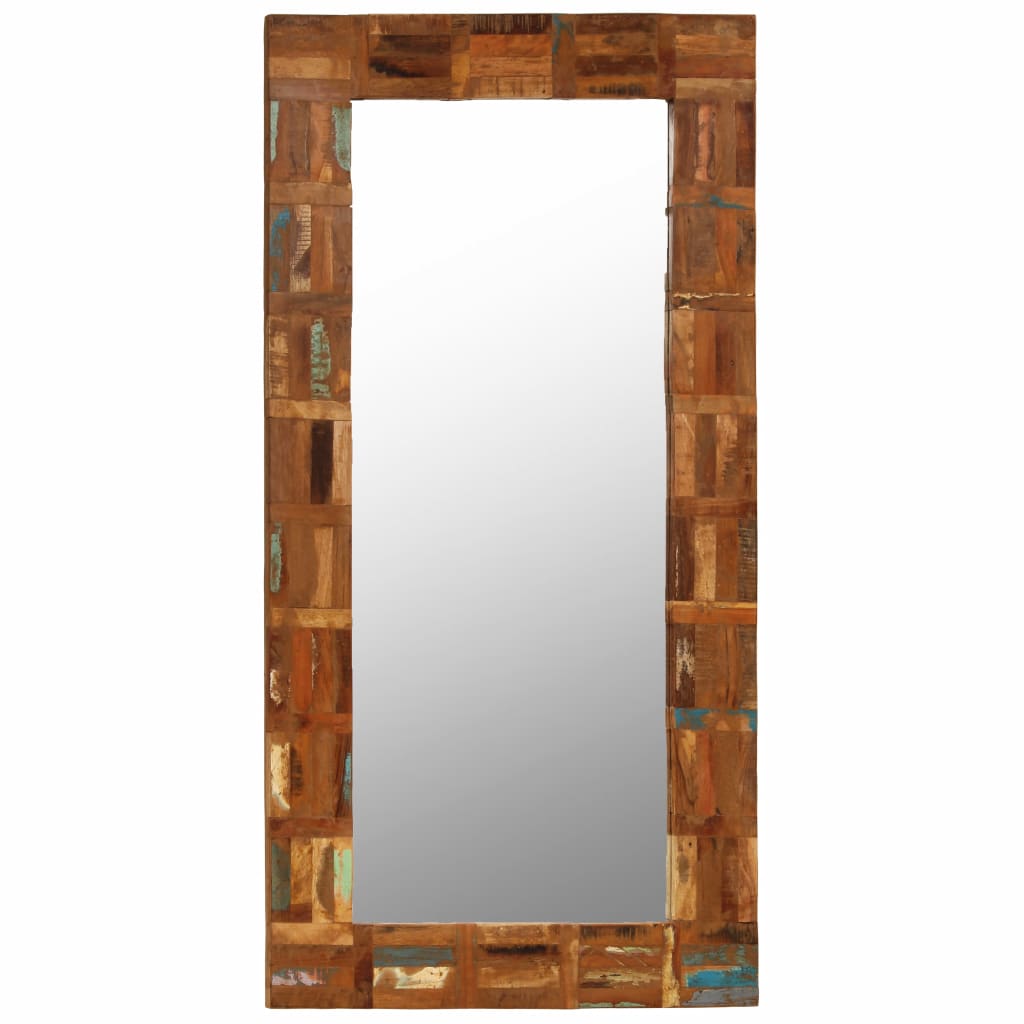 Oglindă de perete, lemn masiv reciclat, 60 x 120 cm