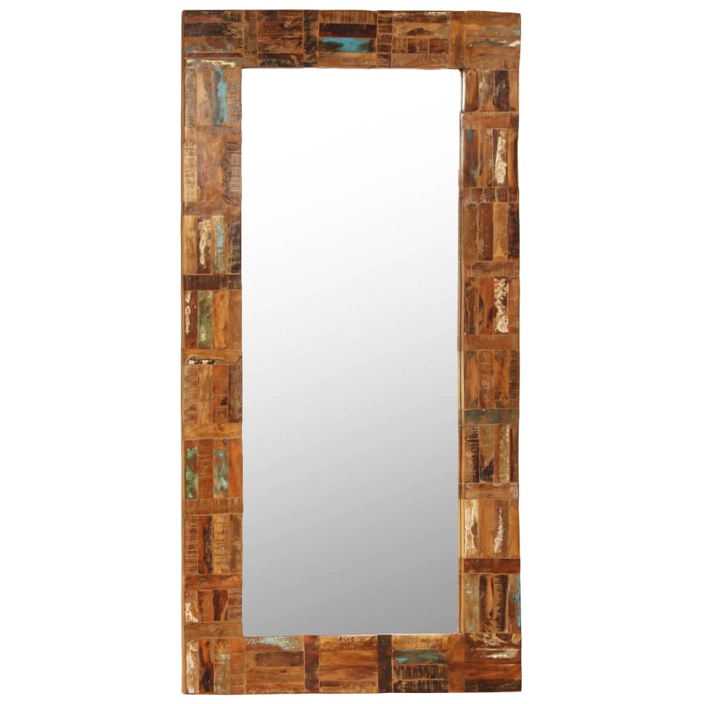Oglindă de perete, lemn masiv reciclat, 60 x 120 cm