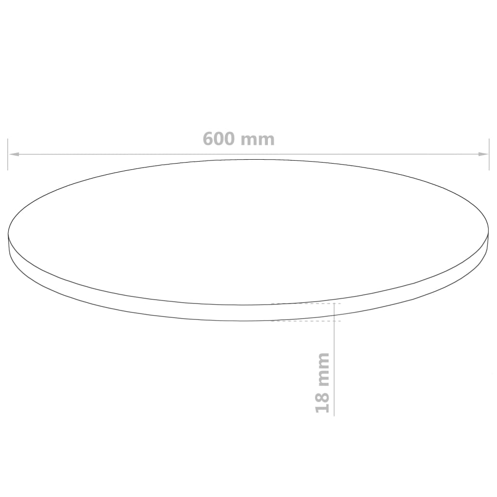 Blat de masă rotund, MDF, 600 x 18 mm