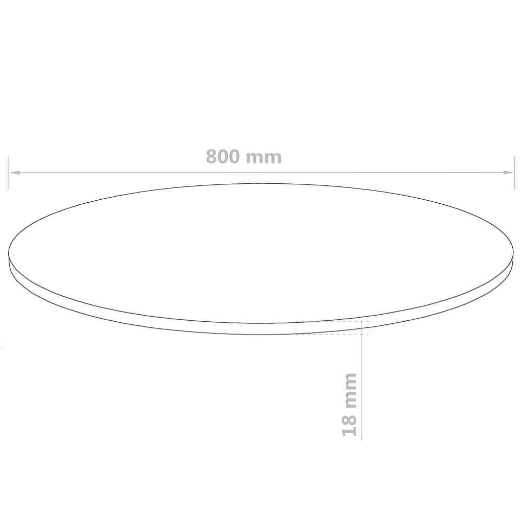 Blat de masă rotund, MDF, 800 x 18 mm