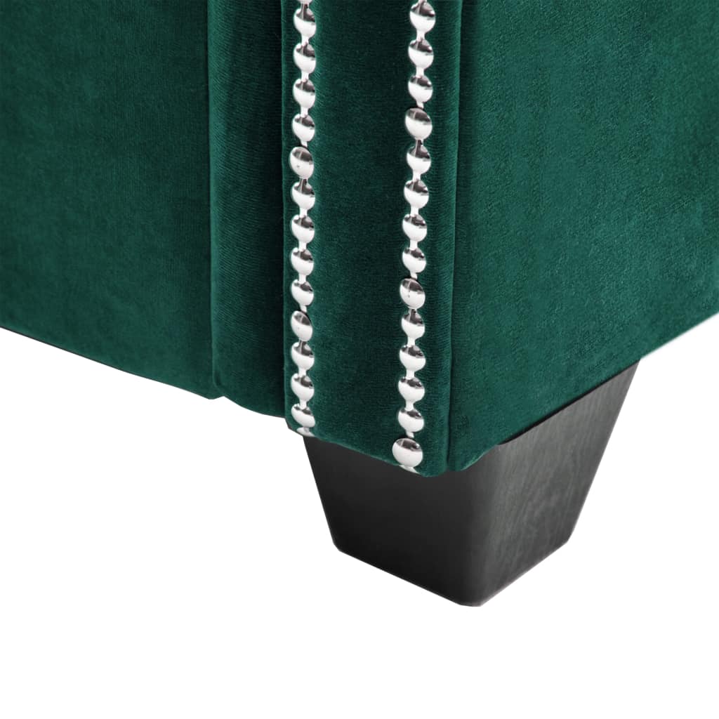 Canapea Chesterfield 2 locuri, catifea, 146x75x72 cm, verde