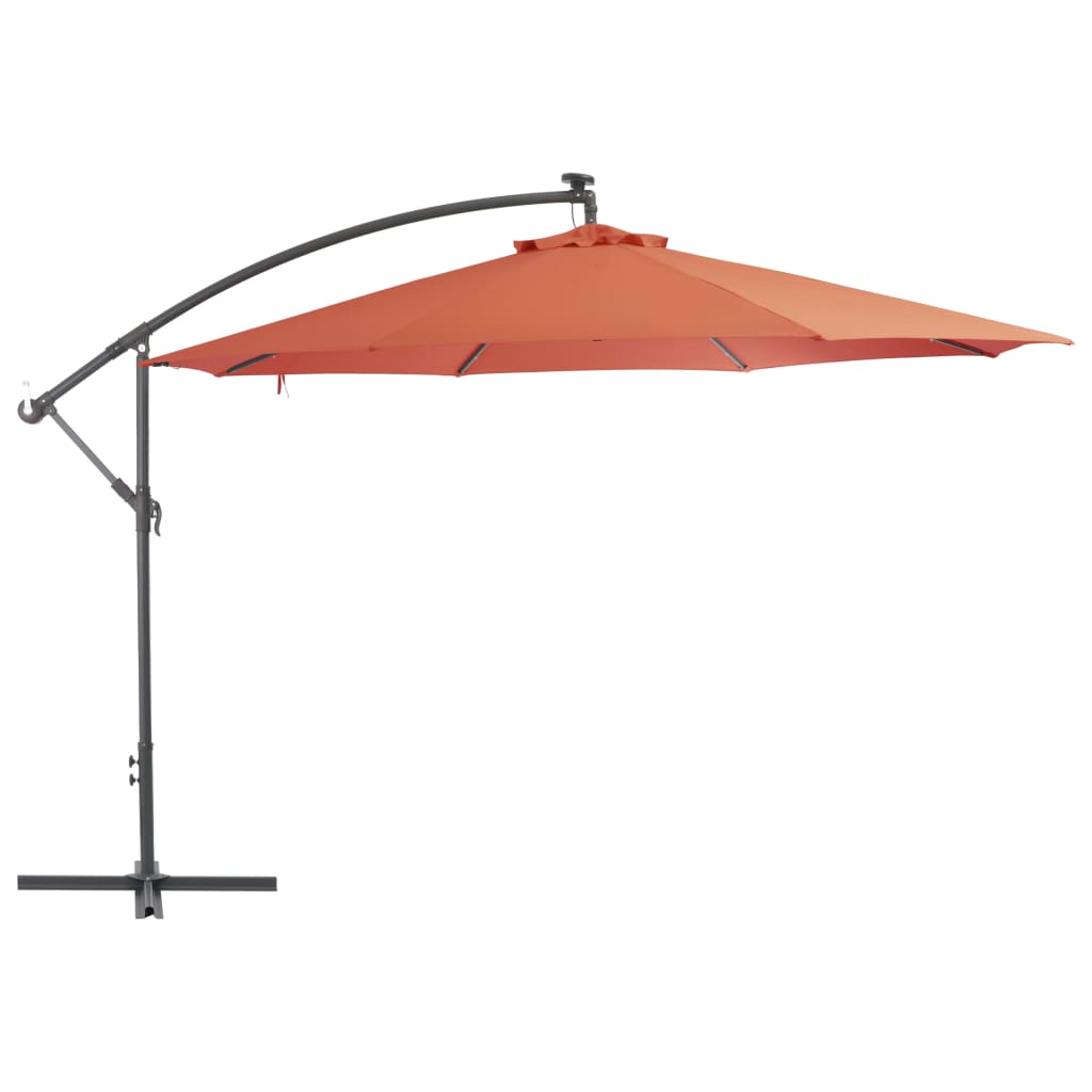 Umbrelă suspendată, stâlp din aluminiu, 350 cm, teracota