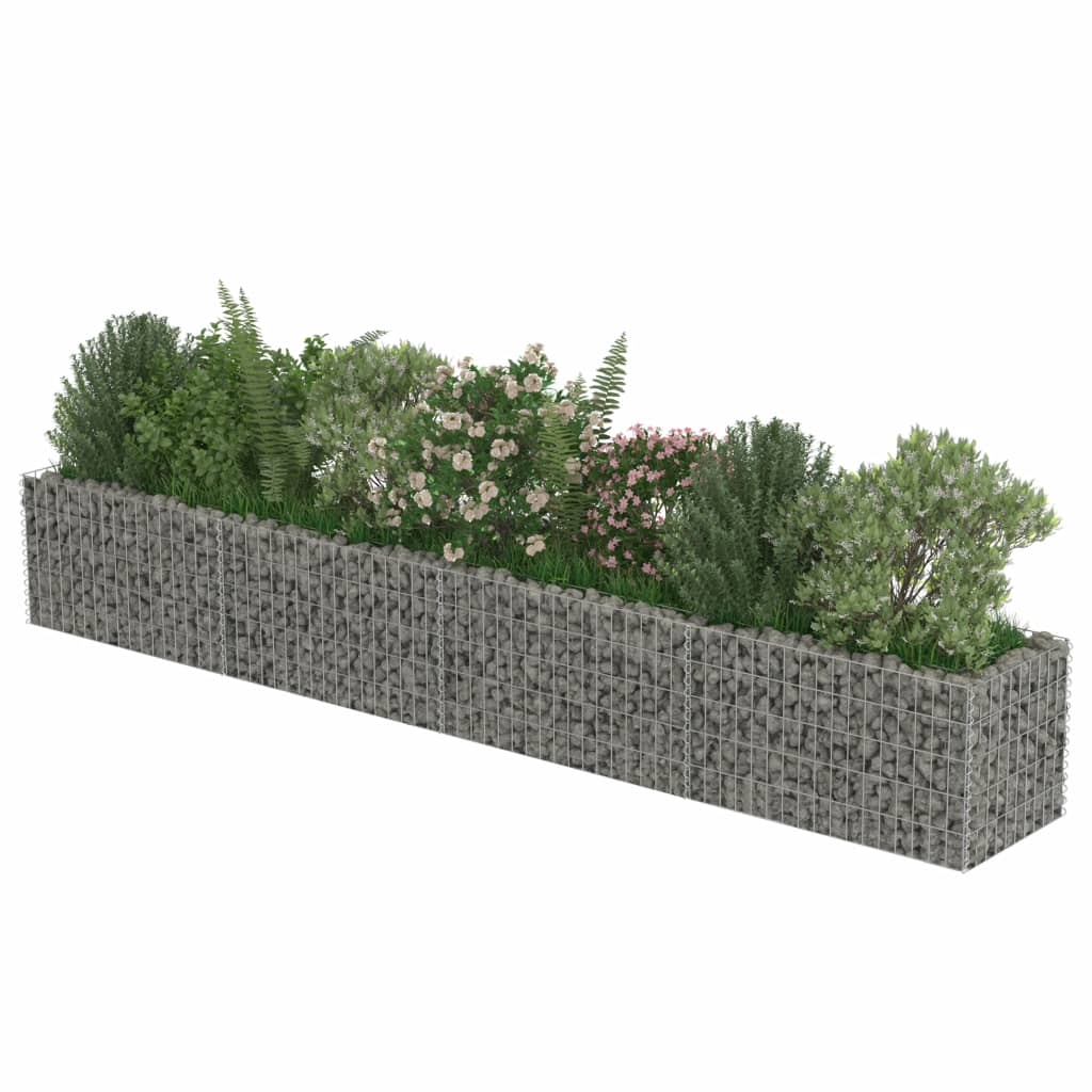 Jardinieră gabion, oțel galvanizat, 360 x 50 x 50 cm