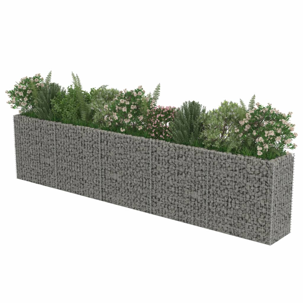 Gabion jardinieră din oțel galvanizat, 450 x 50 x 100 cm