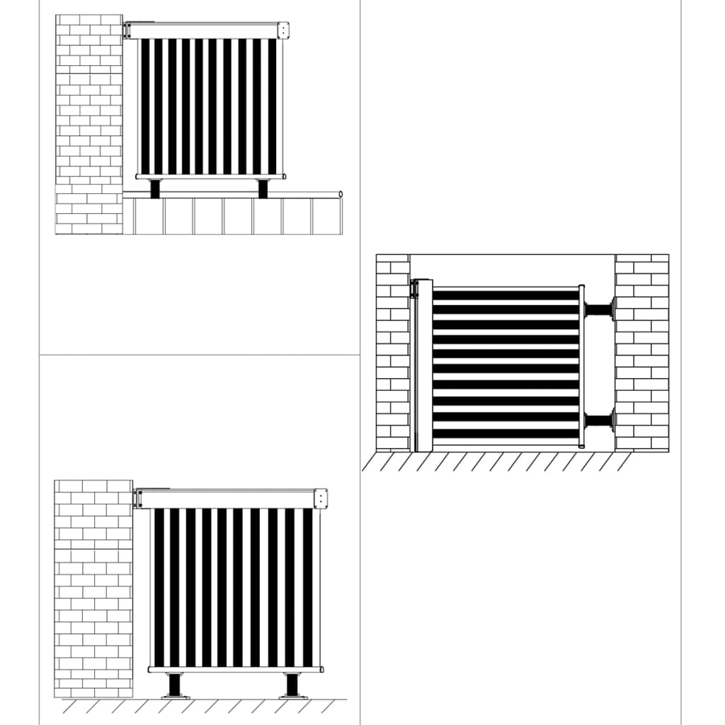 Copertină laterală multifuncțională balcon, negru, 150x200 cm