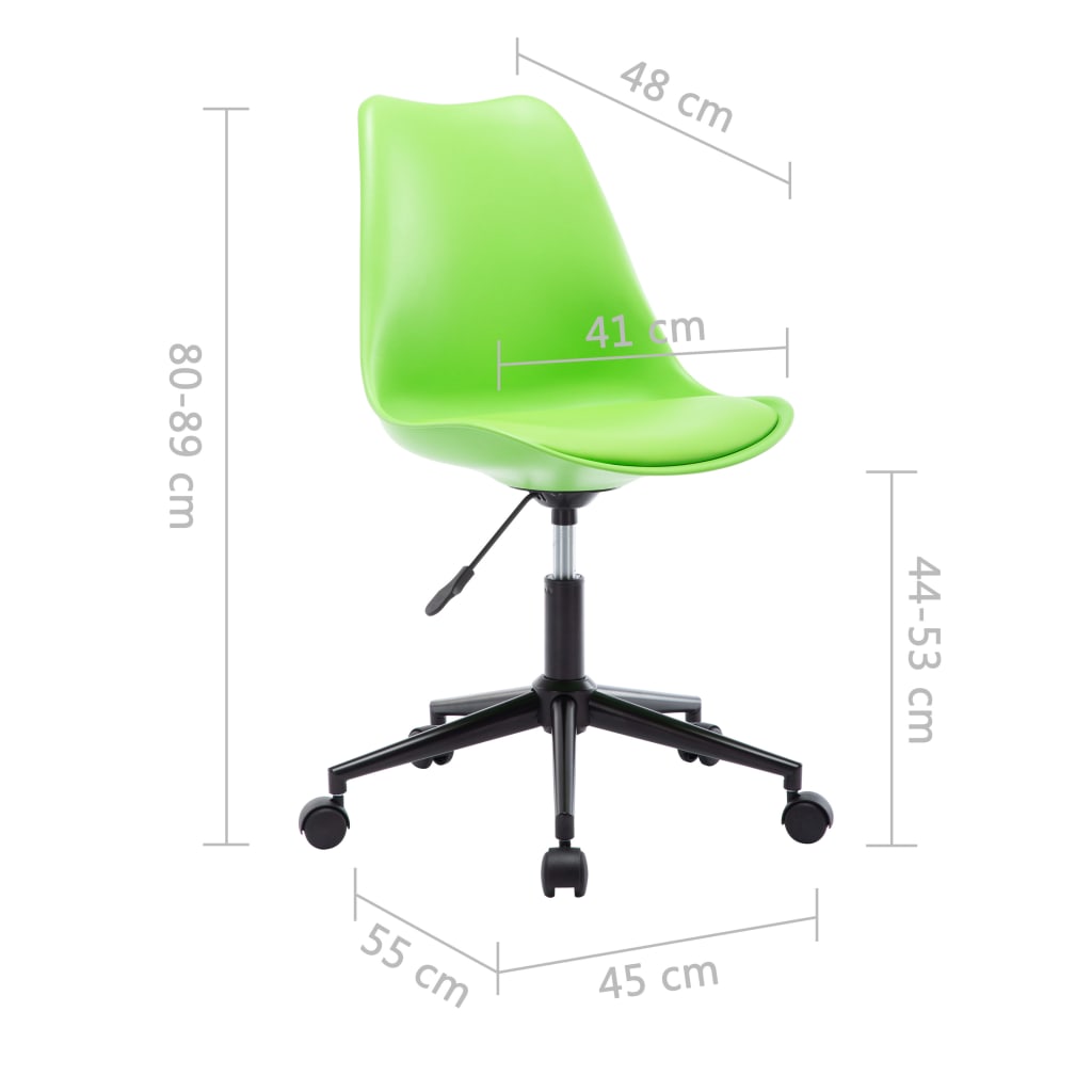 Scaune de bucătărie pivotante, 2 buc. verde, piele artificială