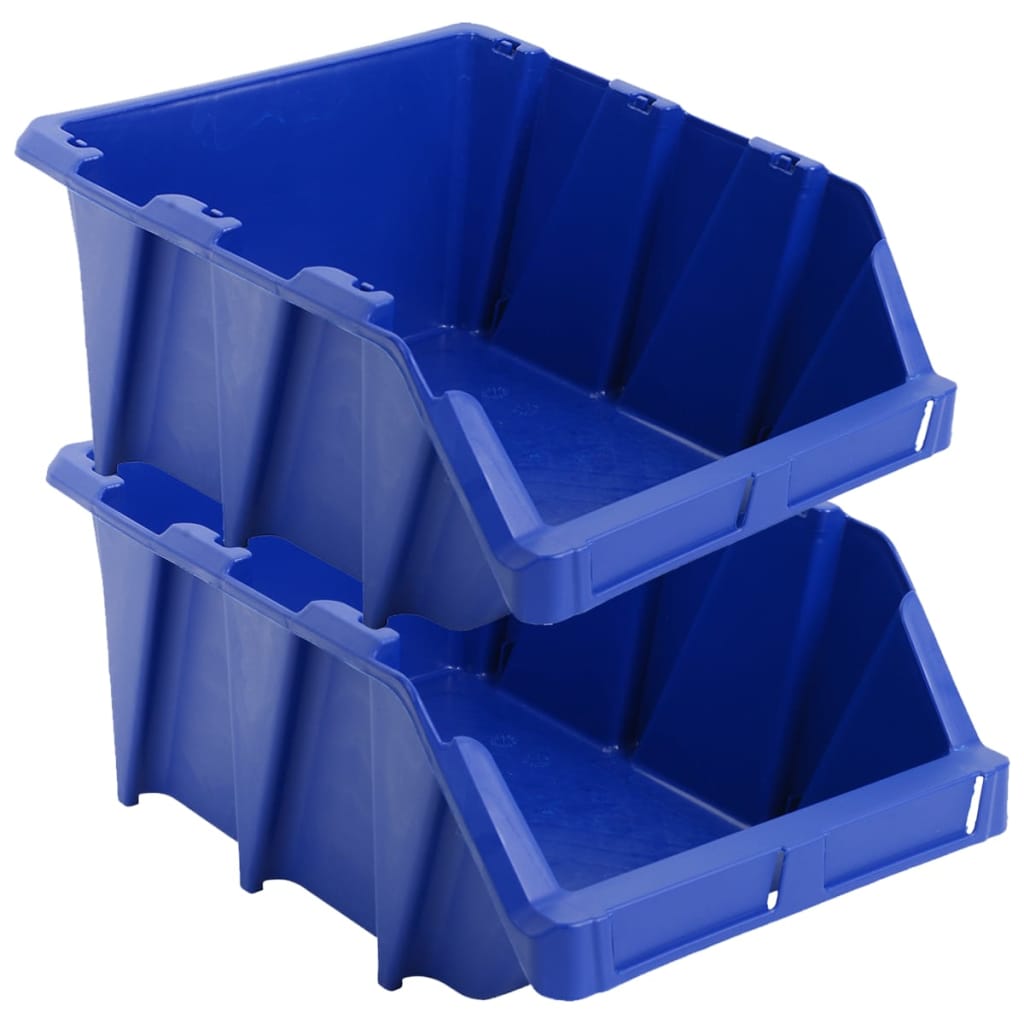 Cutii depozitare stivuibile, 35 buc, 218x360x156 mm, albastru