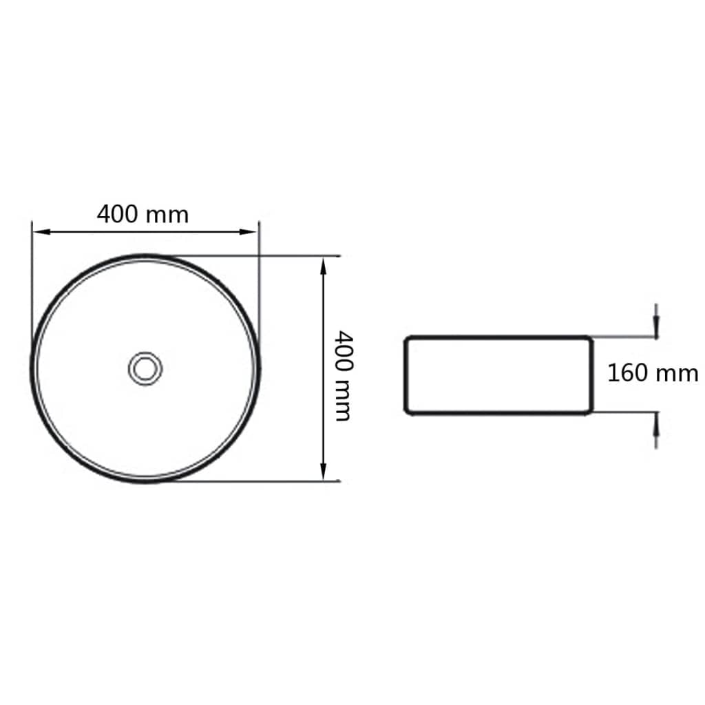 Chiuvetă de baie cu robinet mixer, ceramică, rotund, alb