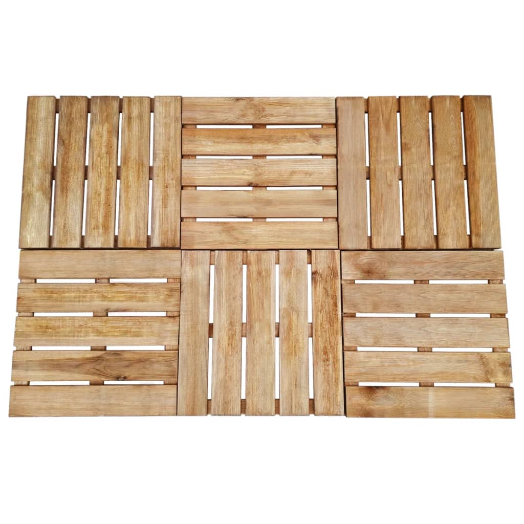 Plăci de pardoseală, 6 buc., maro, 50 x 50 cm, lemn
