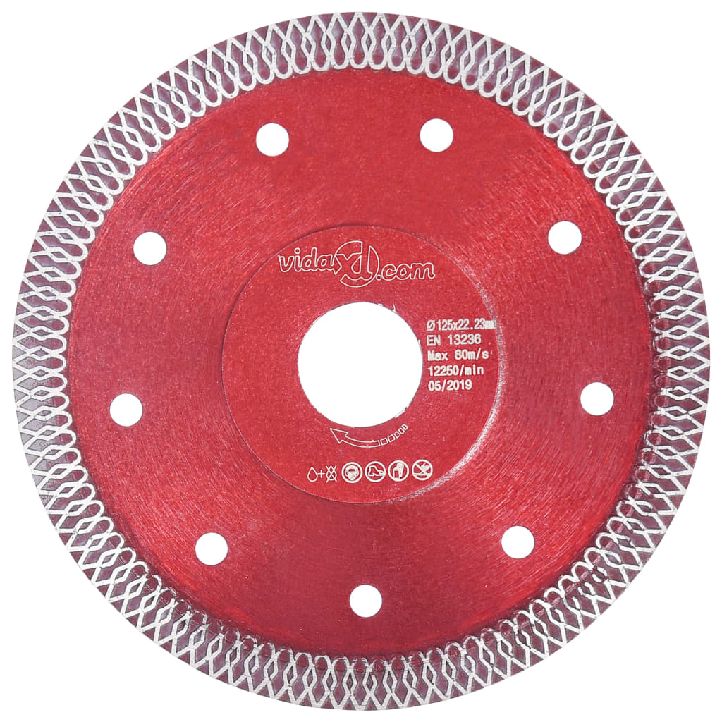 Disc diamantat de tăiere cu găuri oțel, 125 mm