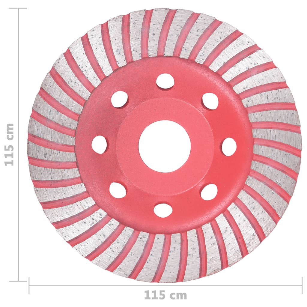 Disc de polizare diamantat tip cupă, cu turbo, 115 mm