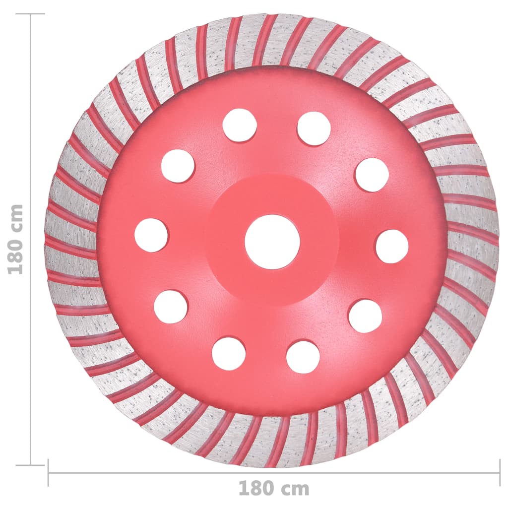 Disc de polizare diamantat tip cupă, cu turbo, 180 mm