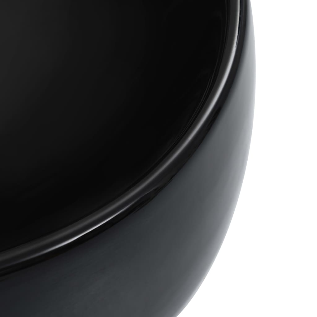 Chiuvetă de baie, negru, 44,5x39,5x14,5 cm, ceramică