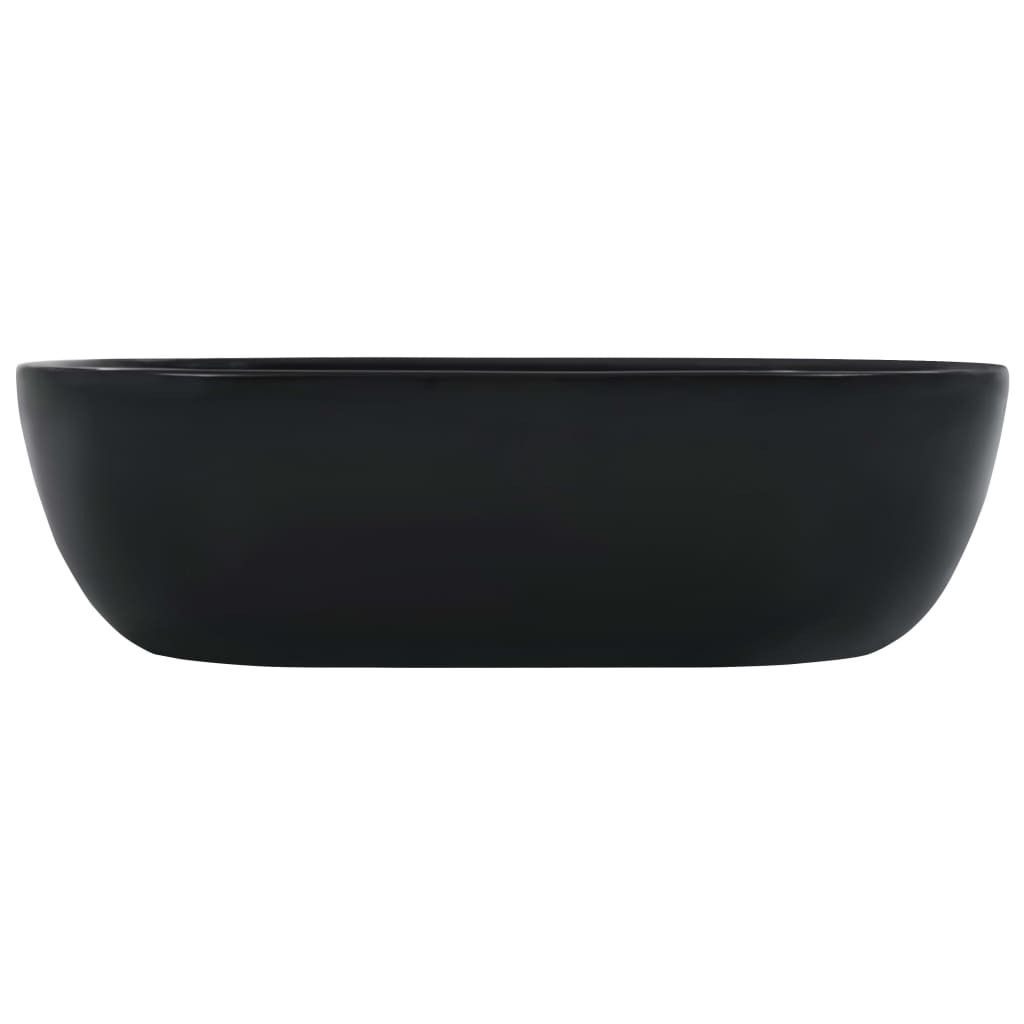 Chiuvetă de baie, negru, 45,5 x 32 x 13 cm, ceramică