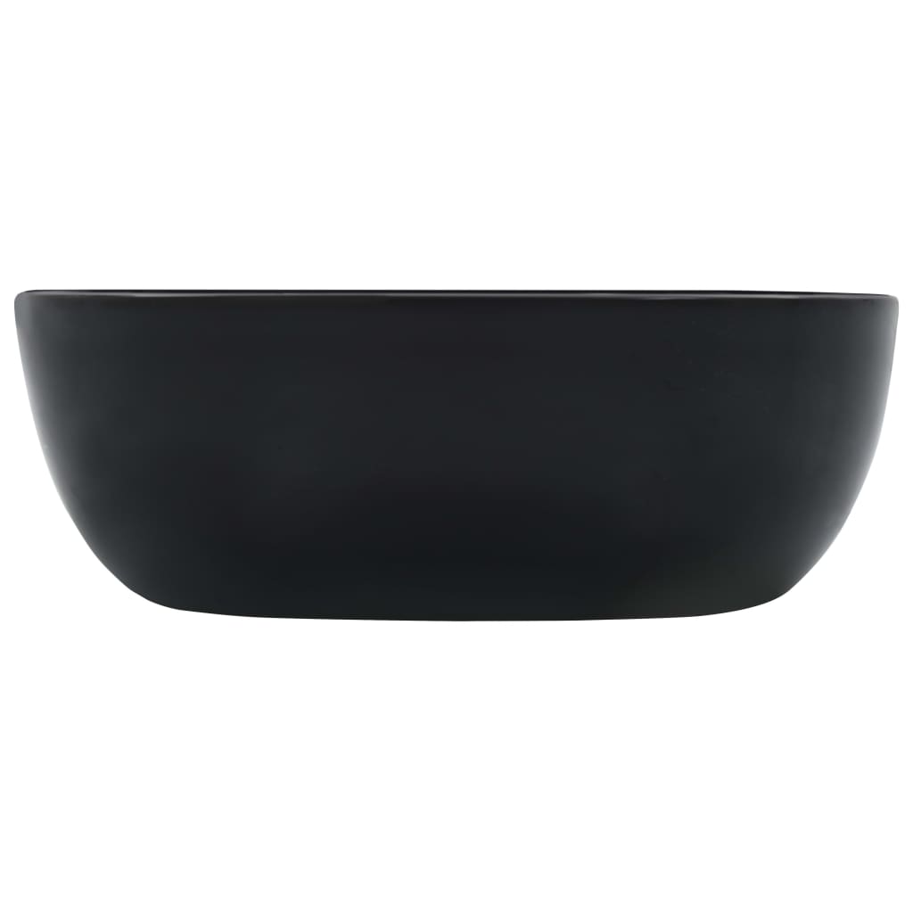 Chiuvetă de baie, negru, 42,5x42,5x14,5 cm, ceramică