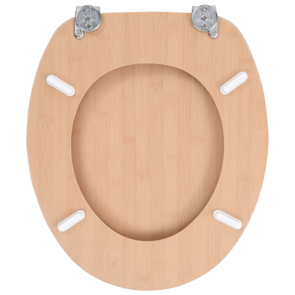 Capac WC cu închidere standard, MDF, design bambus