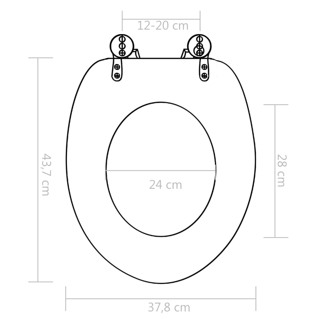 Capac WC cu închidere silențioasă, MDF, design porțelan