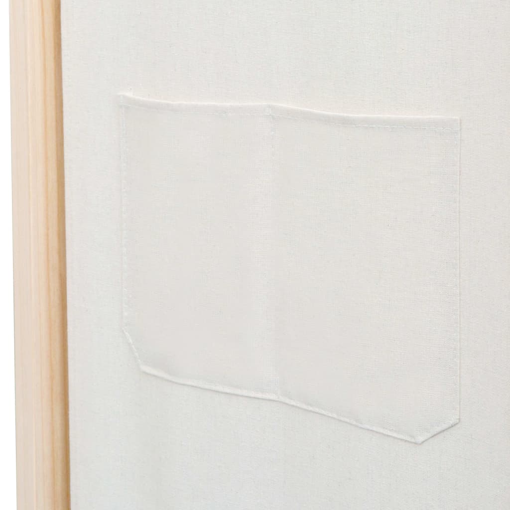 Paravan de cameră cu 4 panouri, crem, 160x170x4 cm, textil