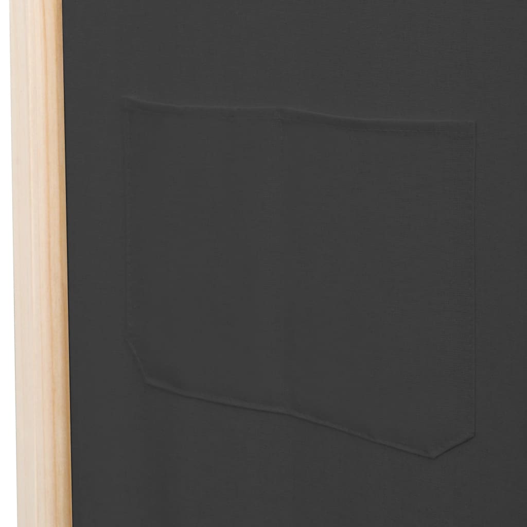 Paravan de cameră cu 4 panouri, gri, 160x170x4 cm, textil