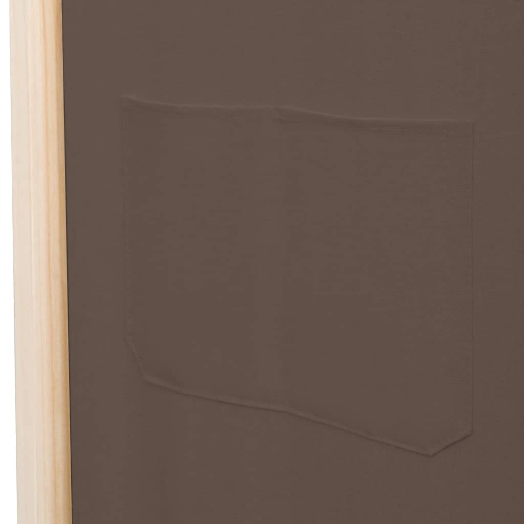 Paravan de cameră cu 3 panouri, maro, 120x170x4 cm, textil