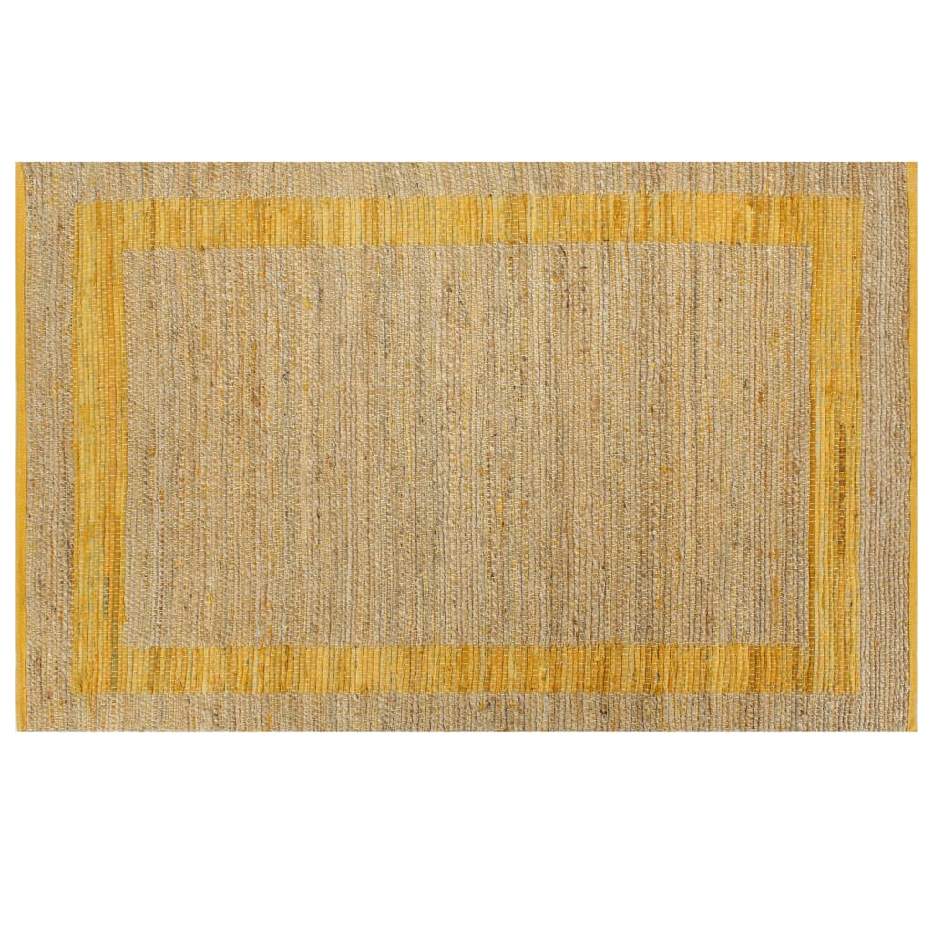Covor manual, galben, 80 x 160 cm, iută