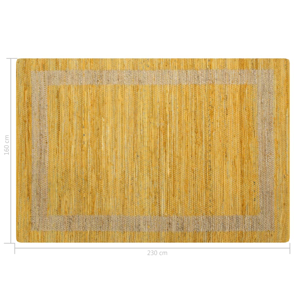 Covor manual, galben, 160 x 230 cm, iută