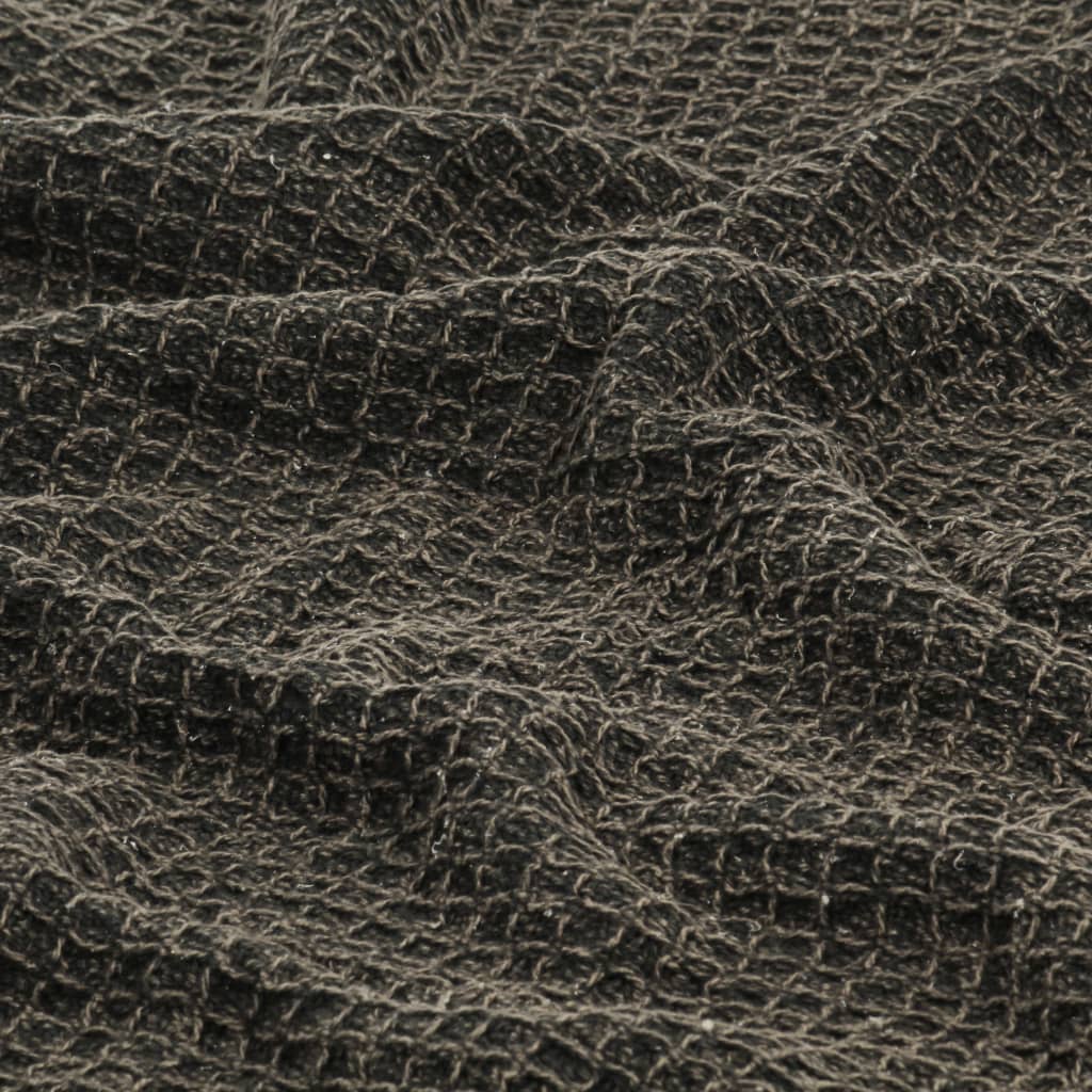 Pătură decorativă, antracit/maro, 220 x 250 cm, bumbac