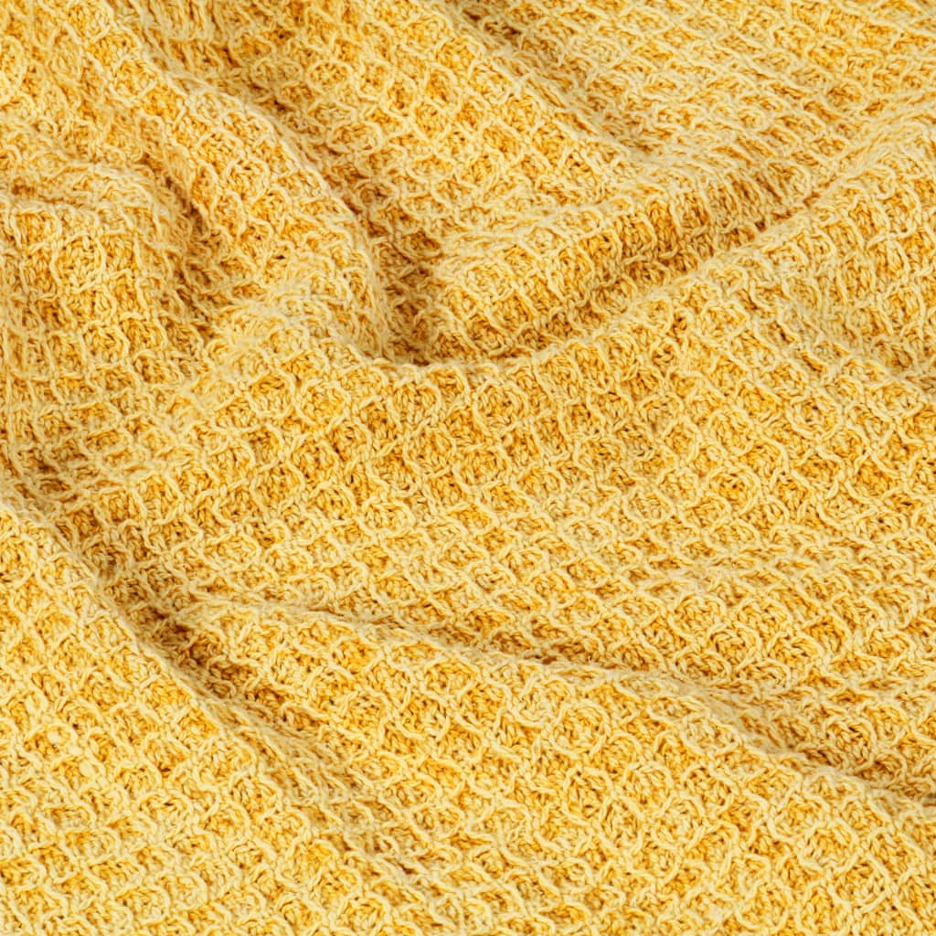 Pătură decorativă, galben muștar, 125 x 150 cm, bumbac