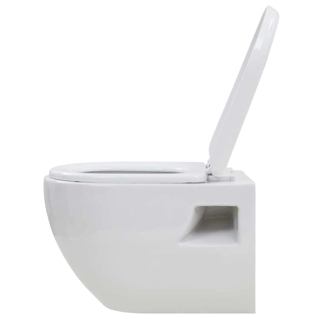 Toaletă suspendată cu rezervor WC ascuns, alb, ceramică