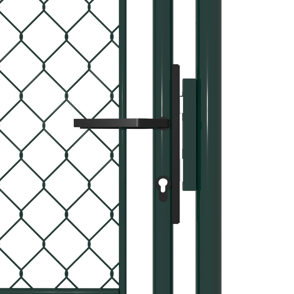 Poartă de gard, verde, 100 x 125 cm, oțel