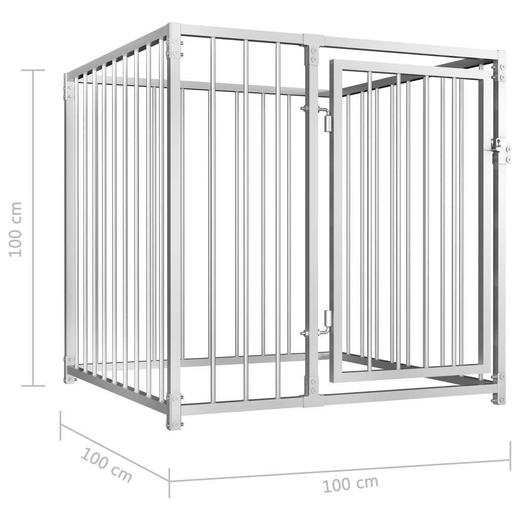 Padoc de câini pentru exterior, 100 x 100 x 100 cm