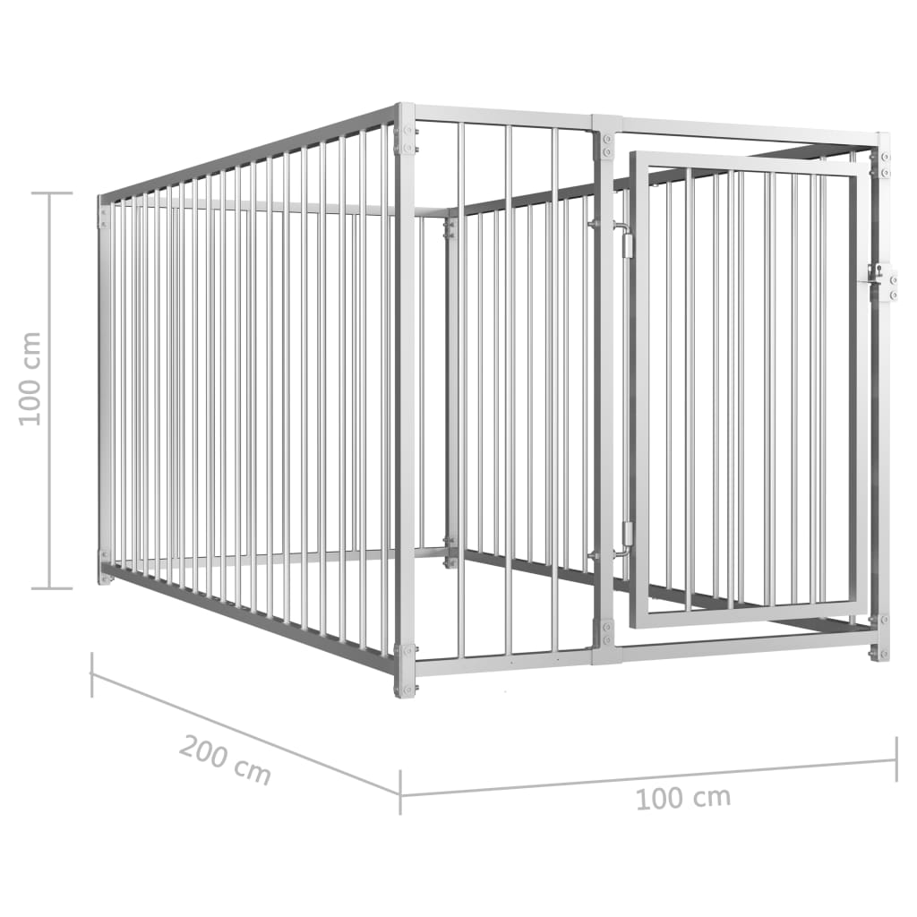 Padoc de câini pentru exterior, 100 x 200 x 100 cm