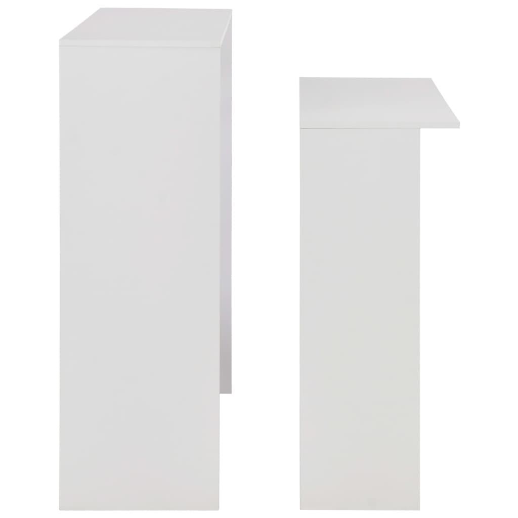 Masă de bar cu 2 blaturi, alb, 130x40x120 cm