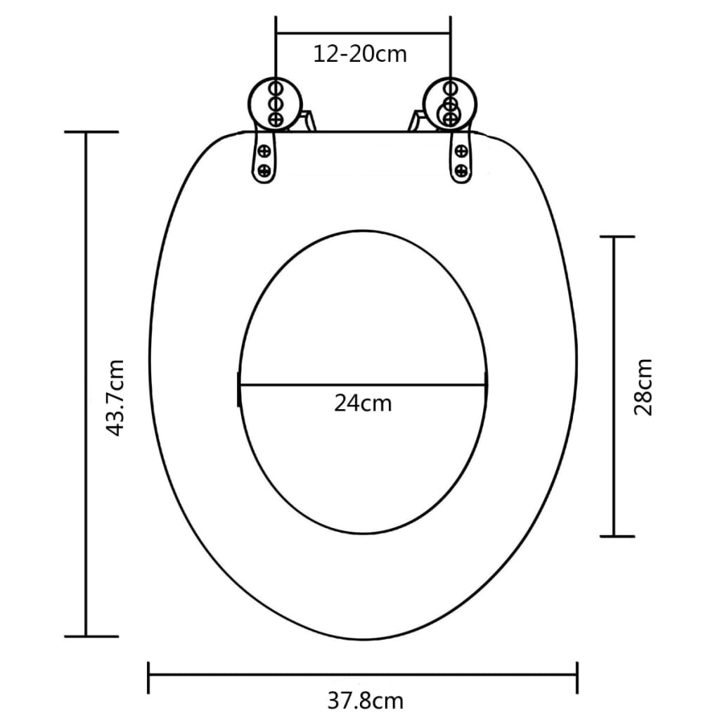 Capace WC cu închidere standard 2 buc., MDF, design Apă