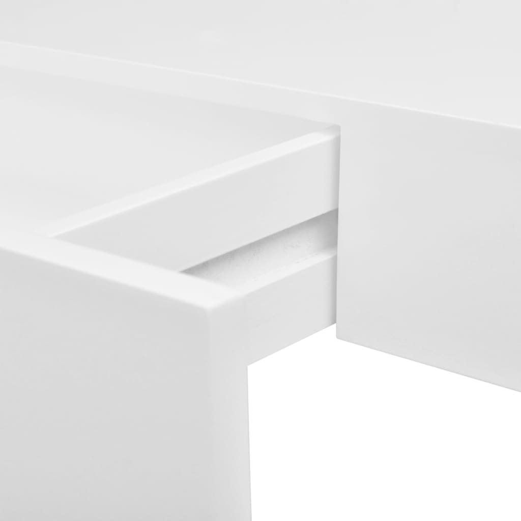 Rafturi de perete suspendate cu sertare, 2 buc., alb, 48 cm