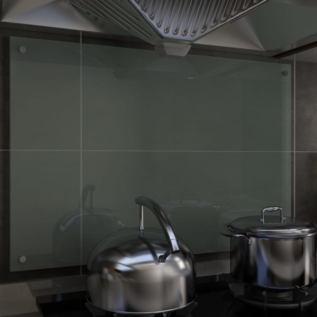 Panou antistropi bucătărie, alb, 90x60 cm, sticlă securizată