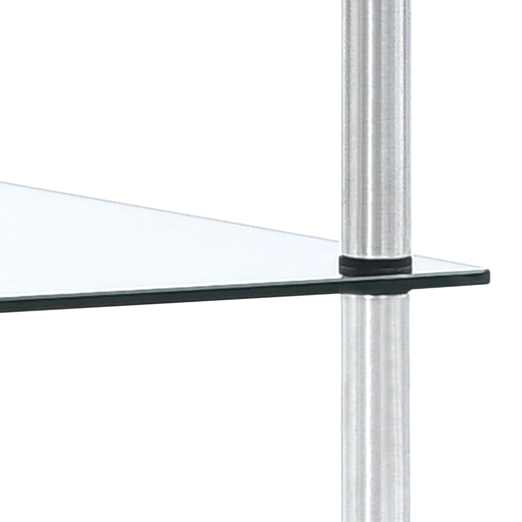 Raft cu 2 niveluri, transparent, 40x40x47 cm, sticlă securizată