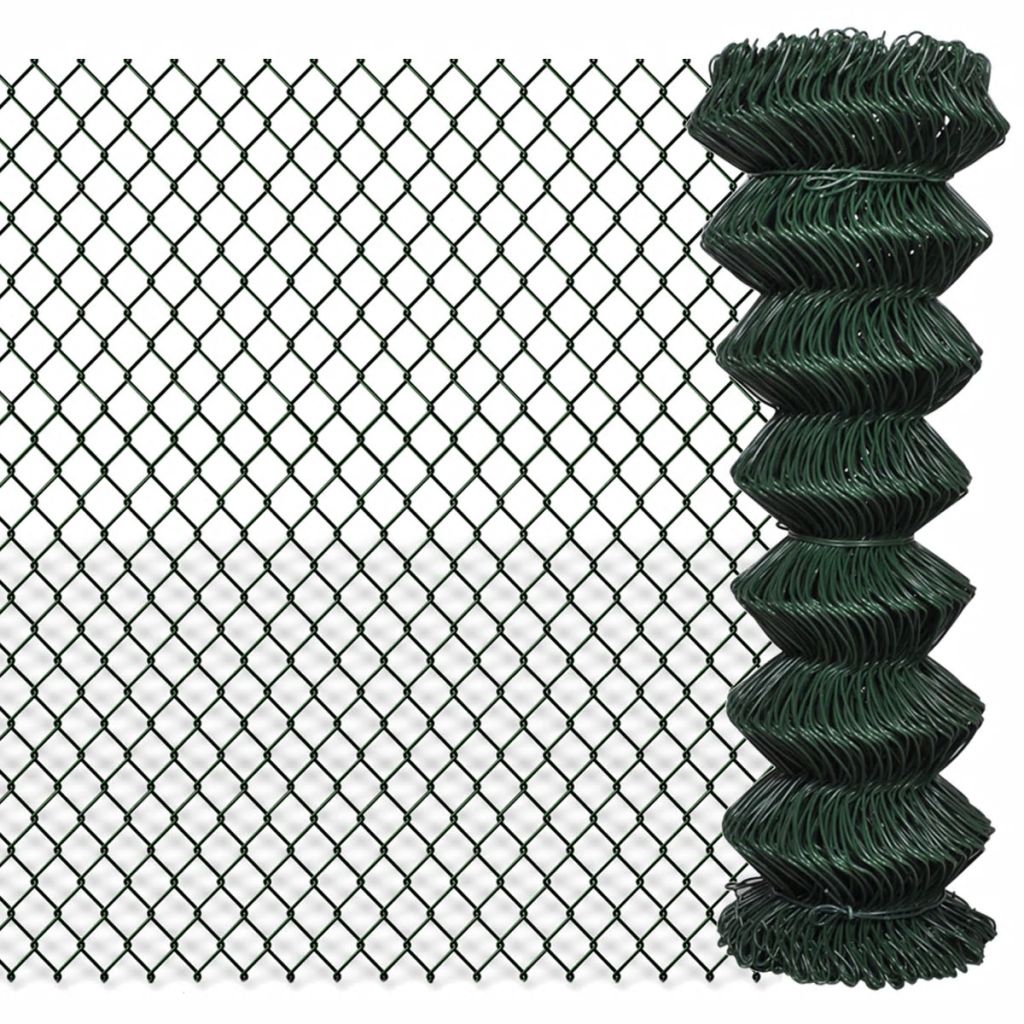 Gard de legătură din plasă, verde, 1,25 x 15 m, oțel galvanizat
