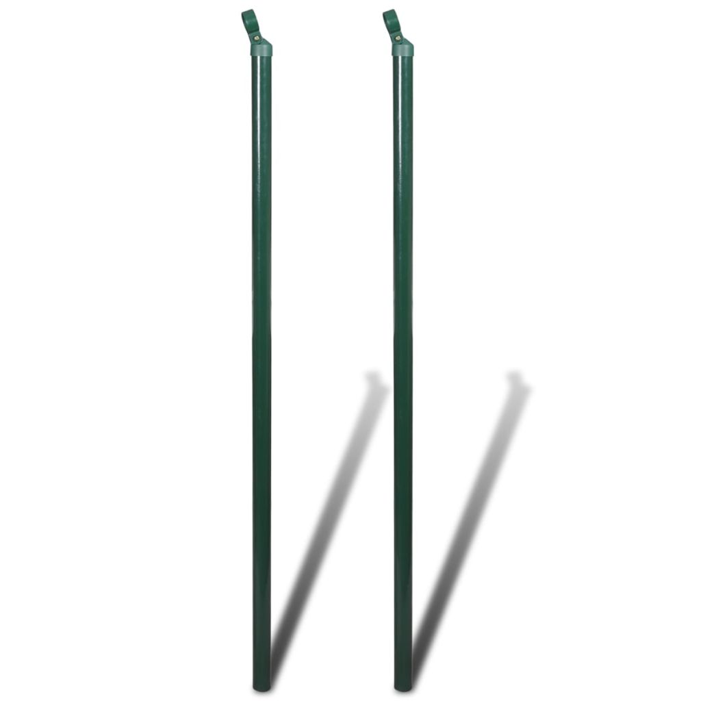 Gard legătură plasă, stâlpi, verde, 0,8 x 25 m, oțel galvanizat